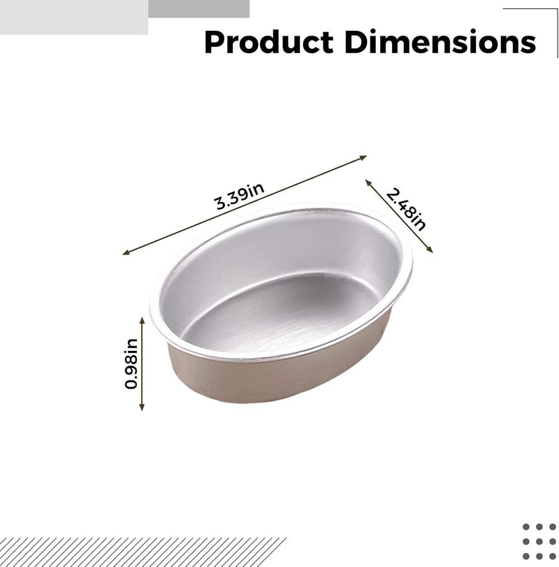 Oval Pans, 10 Pcs, 3.4 X 2.5 X 1 in, Aluminum Cake Molds for Brownies, Loaf and Muffin, Double-Sided Anodized, Rustproof Tart Holder, Lightweight and Perfect for Baking - Image 2