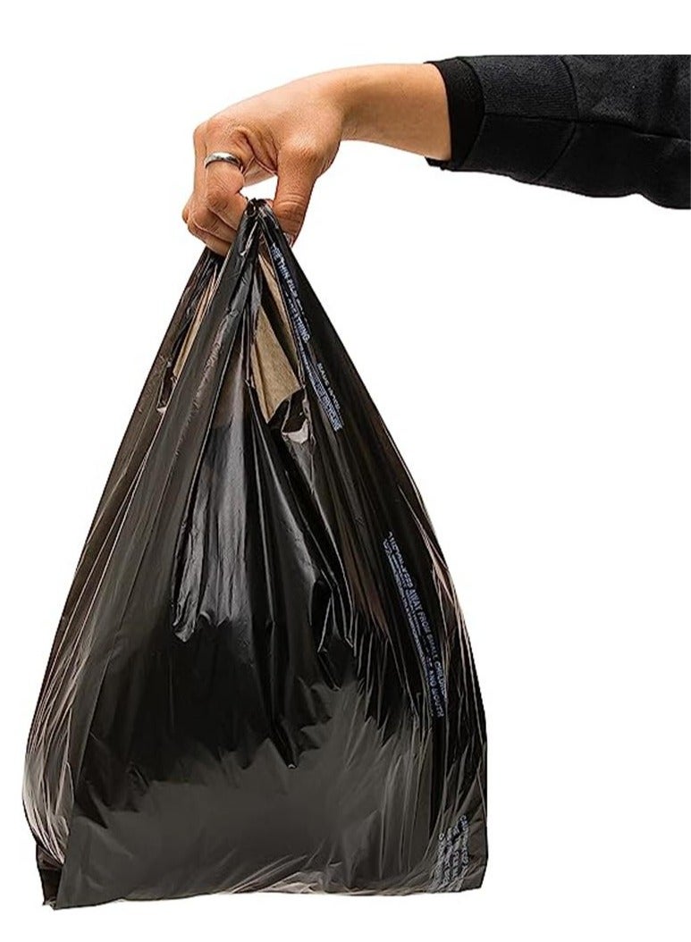 Large Solid Black Household Trash Bag 12 x 7 x 22 Black Bag Strip Handling Bulk Groceries Retail Heavy Duty 100pcs - Image 2