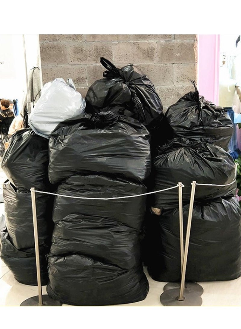 Large Solid Black Household Trash Bag 12 x 7 x 22 Black Bag Strip Handling Bulk Groceries Retail Heavy Duty 100pcs - Image 4