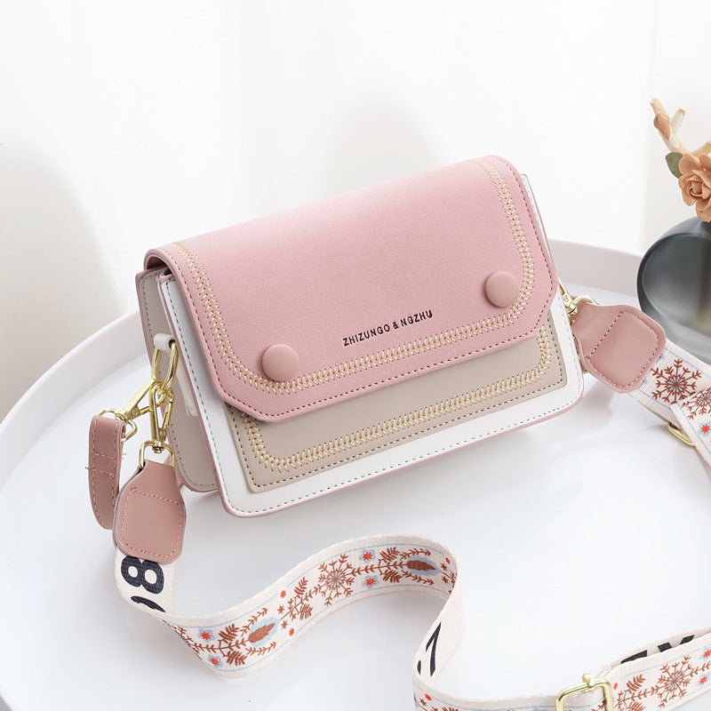New High-Value Contrasting Color Macaron Fashion Small Square Bag, Small Fragrant Sweet Women'S Bag, Simple Versatile Women'S Bag - Image 3