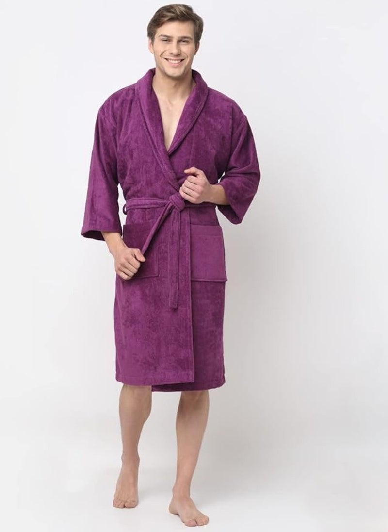 Blueberry Purple Colour Nightwear Dressing Gowns  Bathrobe XL Size  - Image 1