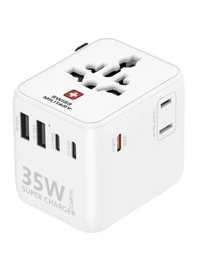 Swiss Military Super Charger GaN III Travel Adapter 35W White (TC-35W)