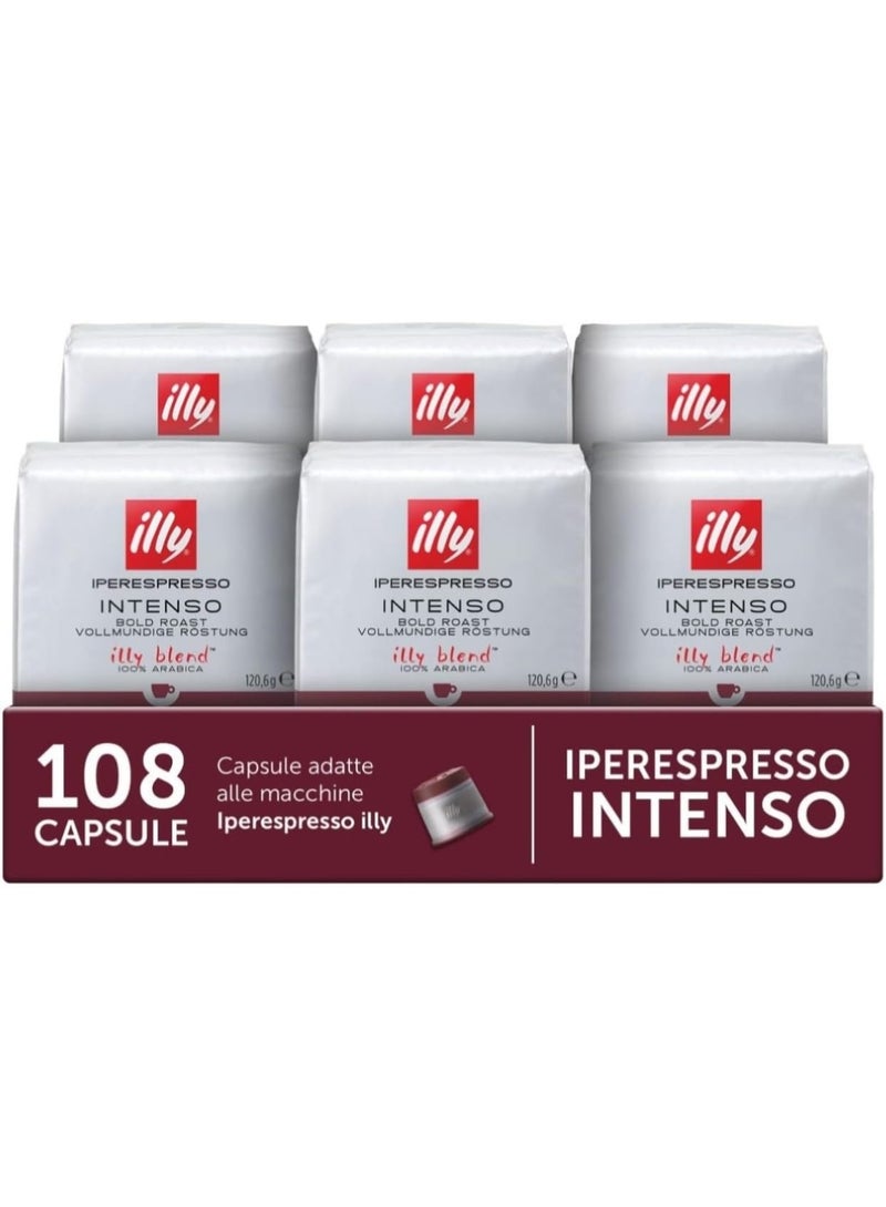 illy Iperespresso Intenso Coffee Capsules – Dark Roast, Full-Bodied 100% Arabica, Single-Serve Pods – 18 Capsules per Pack, 6 Pack Bundle - Image 5