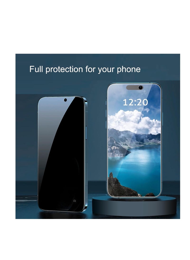 DIGI CORE iPhone Tempered Glass 3 Pack Privacy Screen Protector Set For iPhone 15 Pro Max 6.7 Inch Anti-Spy Tempered-Glass, Scratch Resistant iPhone Glass Full-Coverage Glass (Privacy, iPhone 15 Pro Max) - Image 4