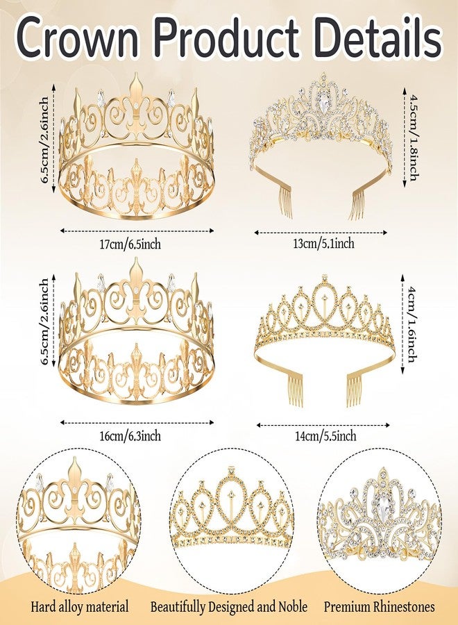 Saintrygo 16 Pcs Prom Crown and Sash Set King Prince Princess Queen Crown Court Sash for 2026 Graduation Dance Night Party(White,Elegance Styles) - Image 2