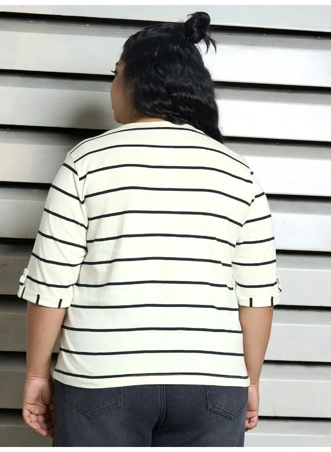 HIGH STAR  Women’s Plus Size Regular White T-shirt – Classic and Comfortable for Women | Best Price UAE