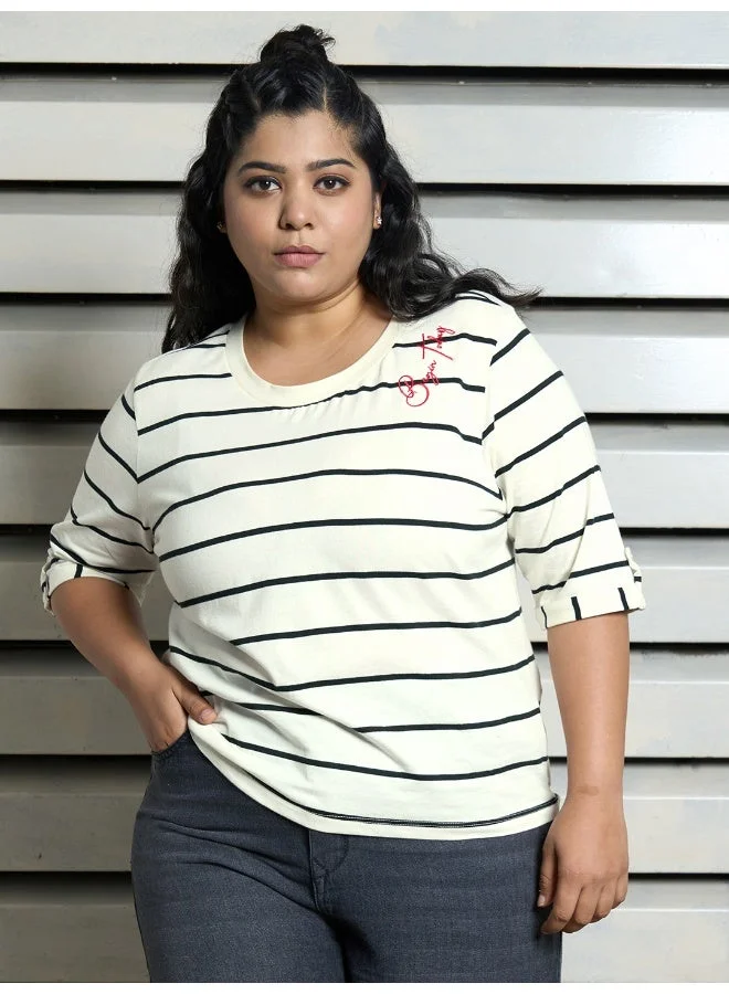HIGH STAR  Women’s Plus Size Regular White T-shirt – Classic and Comfortable for Women | Best Price UAE