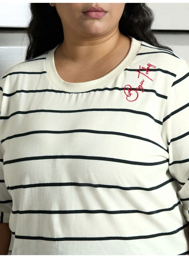 HIGH STAR  Women’s Plus Size Regular White T-shirt – Classic and Comfortable for Women | Best Price UAE