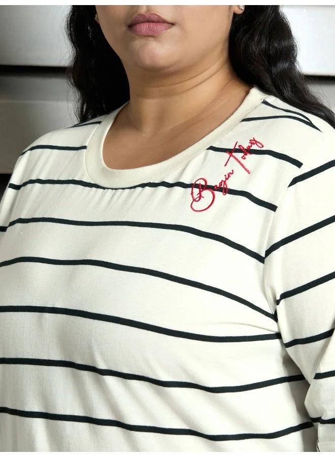 HIGH STAR  Women’s Plus Size Regular White T-shirt – Classic and Comfortable for Women | Best Price UAE