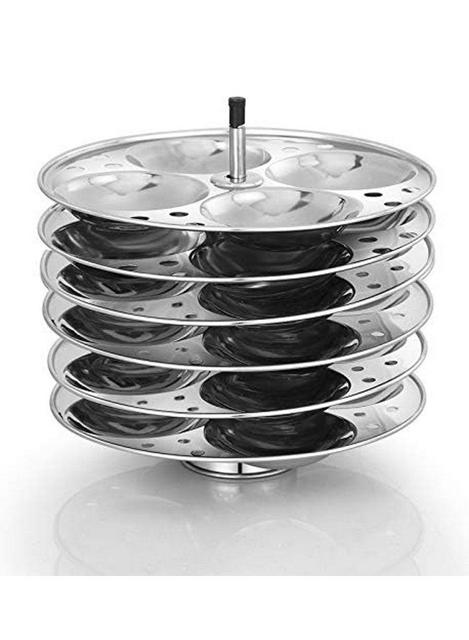 Thangam Stainless Steel Idli Maker 6 Plates 24 Idli Cooker, Large Non Stick Idly Cooker/Steamer, Silver (Silver(6 Plates)) - Image 2