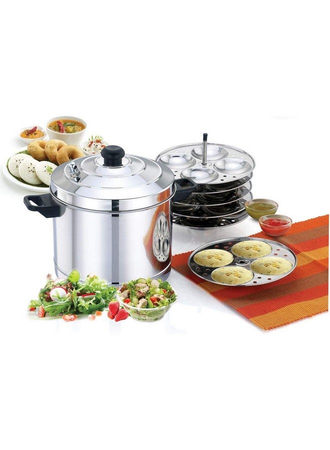 Thangam Stainless Steel Idli Maker 6 Plates 24 Idli Cooker, Large Non Stick Idly Cooker/Steamer, Silver (Silver(6 Plates)) - Image 3