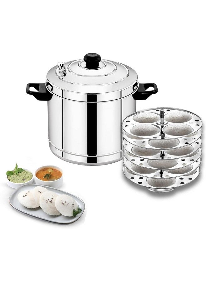 Thangam Stainless Steel Idli Maker 6 Plates 24 Idli Cooker, Large Non Stick Idly Cooker/Steamer, Silver (Silver(6 Plates)) - Image 1