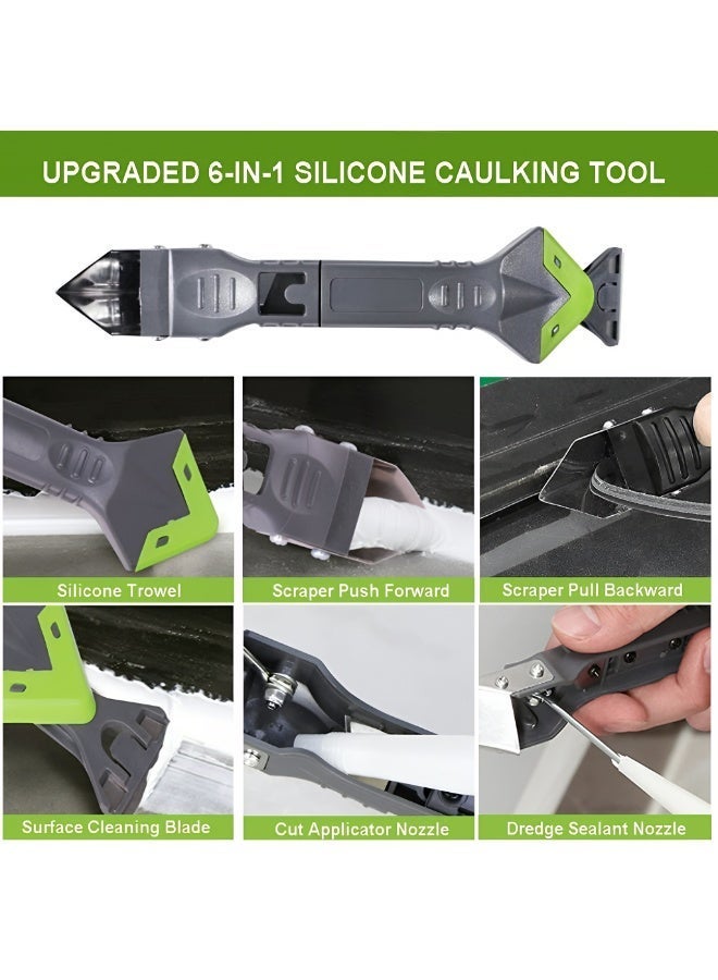 TrustMate 5-in-1 Silicone Caulking Tool with Stainless Steel Scraper & 5 Replaceable Silicone Smoothing Pads – Sealant Remover & Finishing Tool for Bathroom, Kitchen, Sink & Window - Image 3