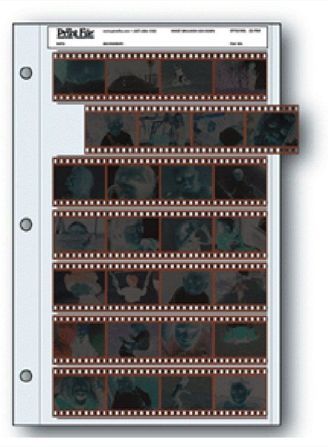 Archival Storage Sheets 35-7B25 for 35mm Film Negatives 7 Strips 25 Pack