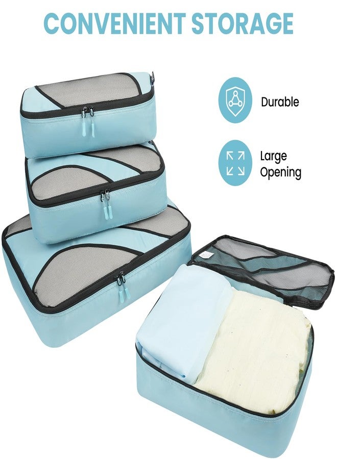 BAGAIL 6 Set Packing Cubes,Travel Luggage Packing Organizers, The Dusty Blue, 6 Set - Image 4