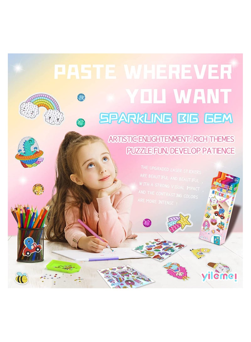 Diamond Painting Stickers Kits for Kids Paint by Numbers Diamonds for Adult Beginners DIY Gem 5D Diamond Art Mosaic Stickers for Girls (Ocean World) - Image 3