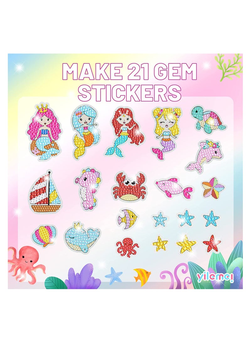 Diamond Painting Stickers Kits for Kids Paint by Numbers Diamonds for Adult Beginners DIY Gem 5D Diamond Art Mosaic Stickers for Girls (Ocean World) - Image 2