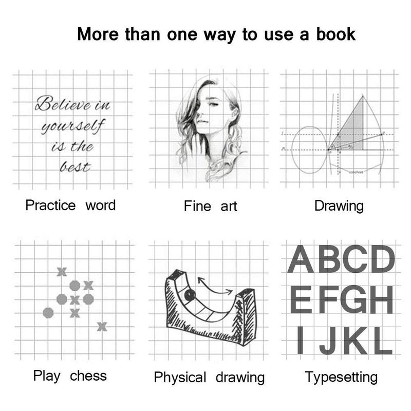 INNAXA 2 Pack A5 Grid Spiral Notebook, Kraft Cover 5mm Square Grid/Gridded Pages, Graph Ruled Wirebound Notebooks Bulk Journals, 320 Pages - Image 3