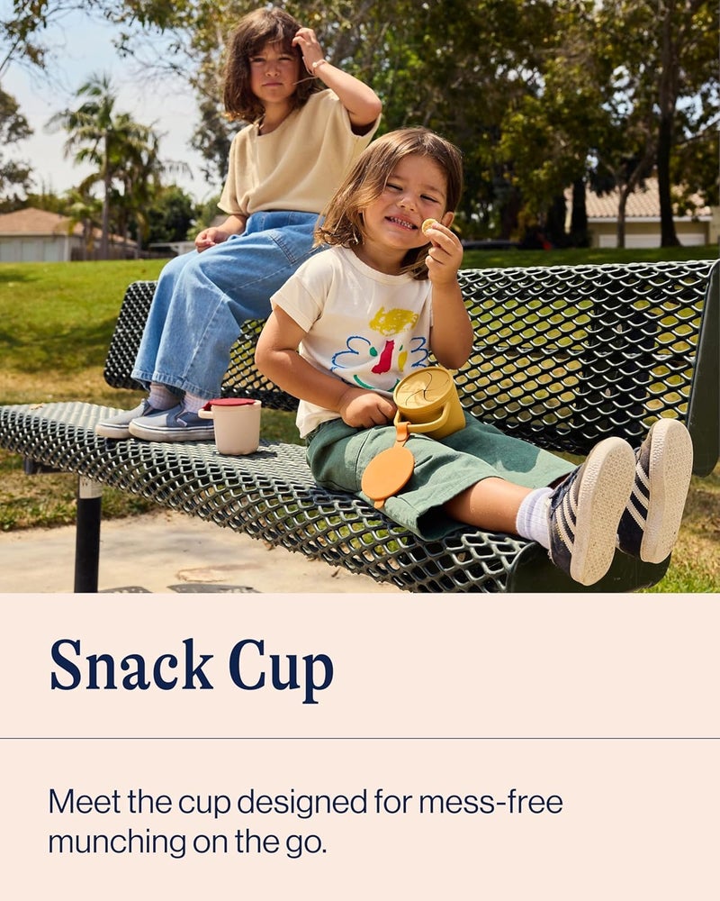 Lalo Snack Cup  MessFree Silicone Snack Cups for Toddlers  Babies with Detachable Lid BPAFree Baby Snack Containers Fits Most Stroller  Car Seat Cup Holders Dishwasher Safe Oatmeal - Image 3