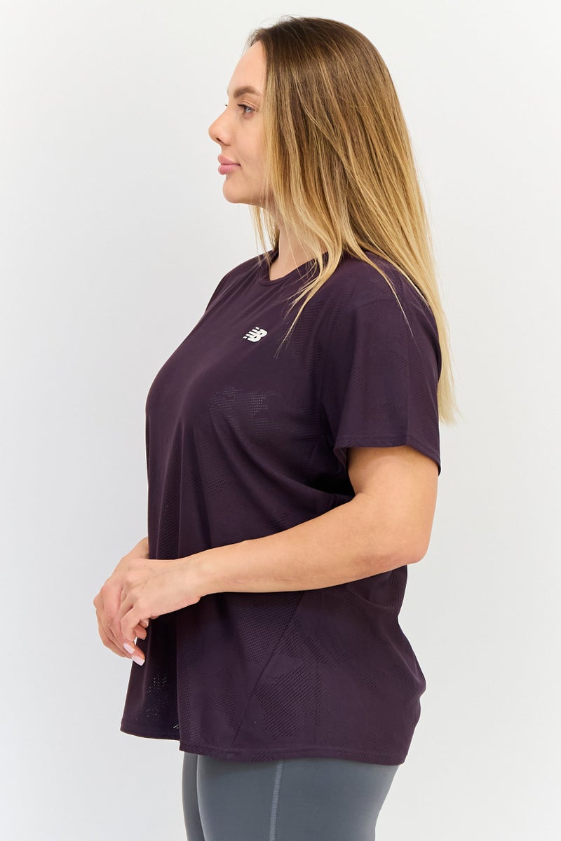 New Balance Women Sportswear Fit Short Sleeves Training T-Shirt, Purple - Image 2