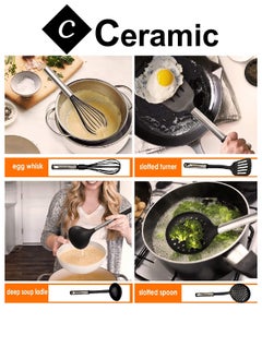 CERAMIC Cooking Utensils Set 40 Pcs Non stick Stainless Steel Handle Kitchen Sets for home And Gifts  - Image 5
