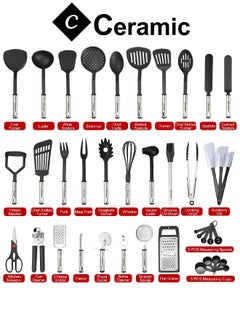 Cooking Utensils Set 40 Pcs Non stick Stainless Steel Handle Kitchen Sets for home And Gifts