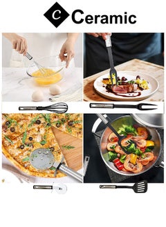CERAMIC Cooking Utensils Set 40 Pcs Non stick Stainless Steel Handle Kitchen Sets for home And Gifts  - Image 4