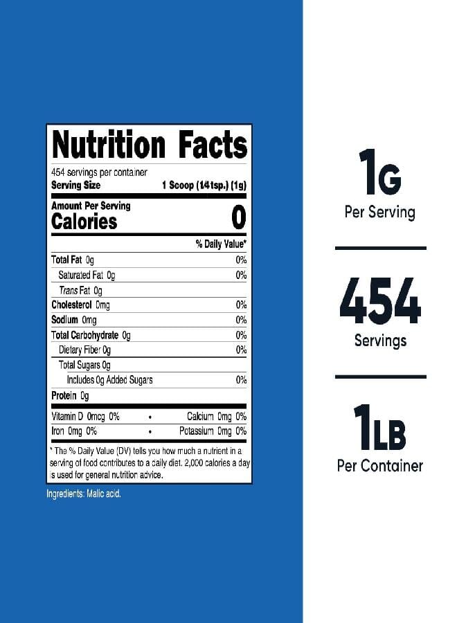 Nutricost Malic Acid Powder 1LB - Gluten Free, Non-GMO (454 Grams) - Image 2