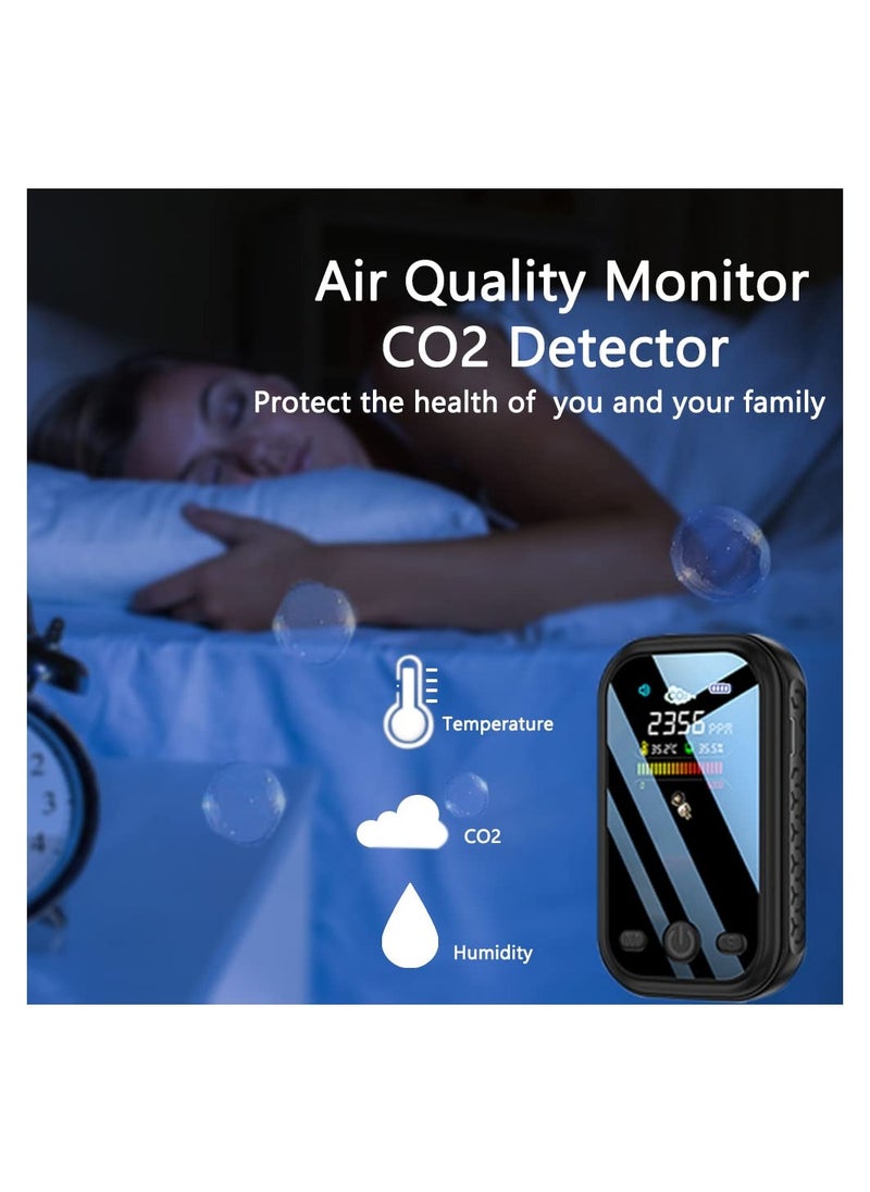 ماركة غير محددة Mini CO2 Detector,  Portable Air Quality Monitor, Multi-Function Temperature Humidity Meter, Air Quality Meter Detects PM2.5, PM10, PM1.0 with Alarm for Home Indoor Travel  - Image 5