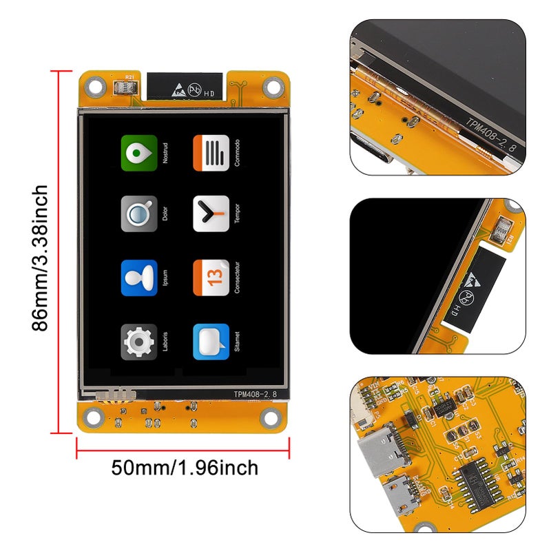 AOICRIE 2.8" inch ESP32 Display ESP32 Development Board ESP32-2432S028R WiFi Bluetooth Resistive Touch Screen 240X320 Smart Display TFT LCD Module ILI9341 Driver - Image 4