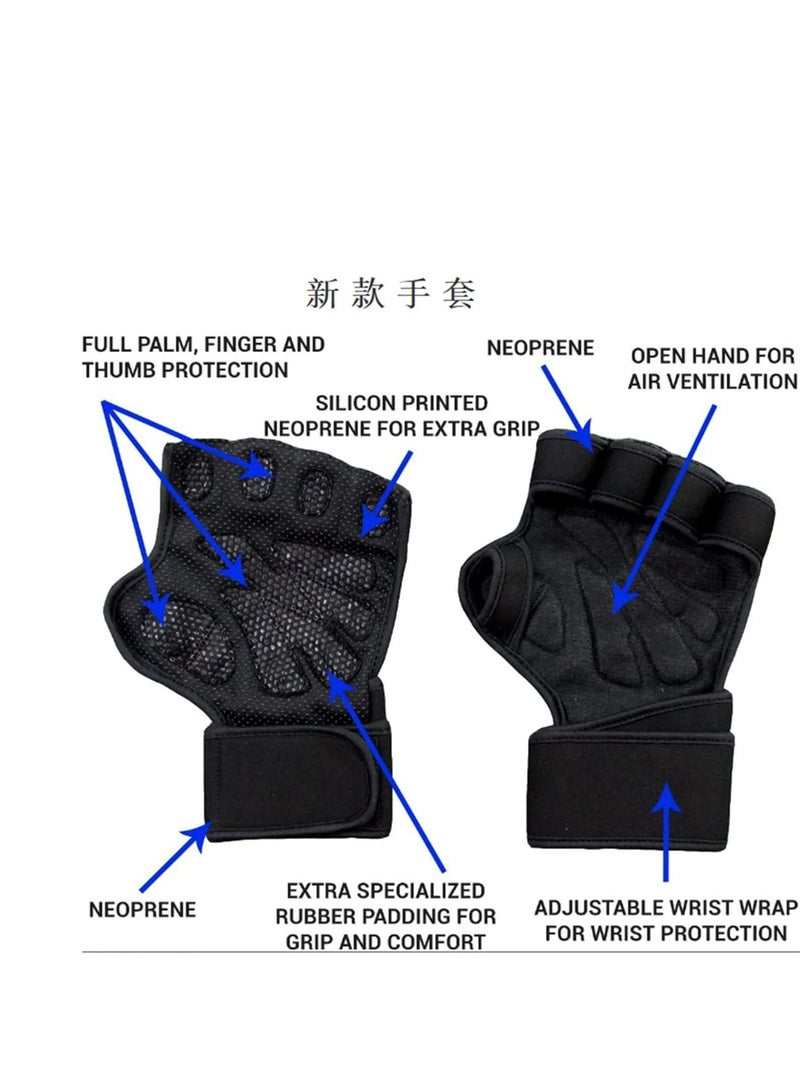 سيوسي قفازات التدريب الرياضي المتقاطع مع دعم المعصم من أجل اللياقة البدنية ورفع الأثقال وتمارين الصالة الرياضية ورفع الأثقال وحشوة السيليكون والسحب بدون مسامير للرجال والنساء وقبضة قوية - Image 3