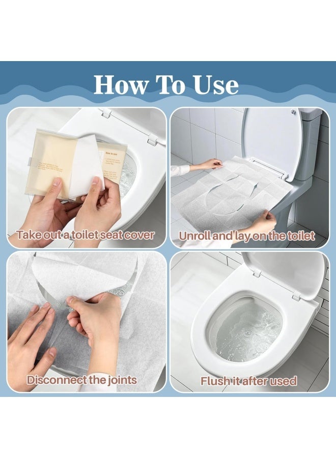 Toilet Seat Covers Disposable Flushable - 30 PCS Portable Travel Toilet Seat Cover, Individually Wrapped Potty Training Covers for Women, Mini Purse Size for Airplane Hotel Camping Bathroom - Image 4