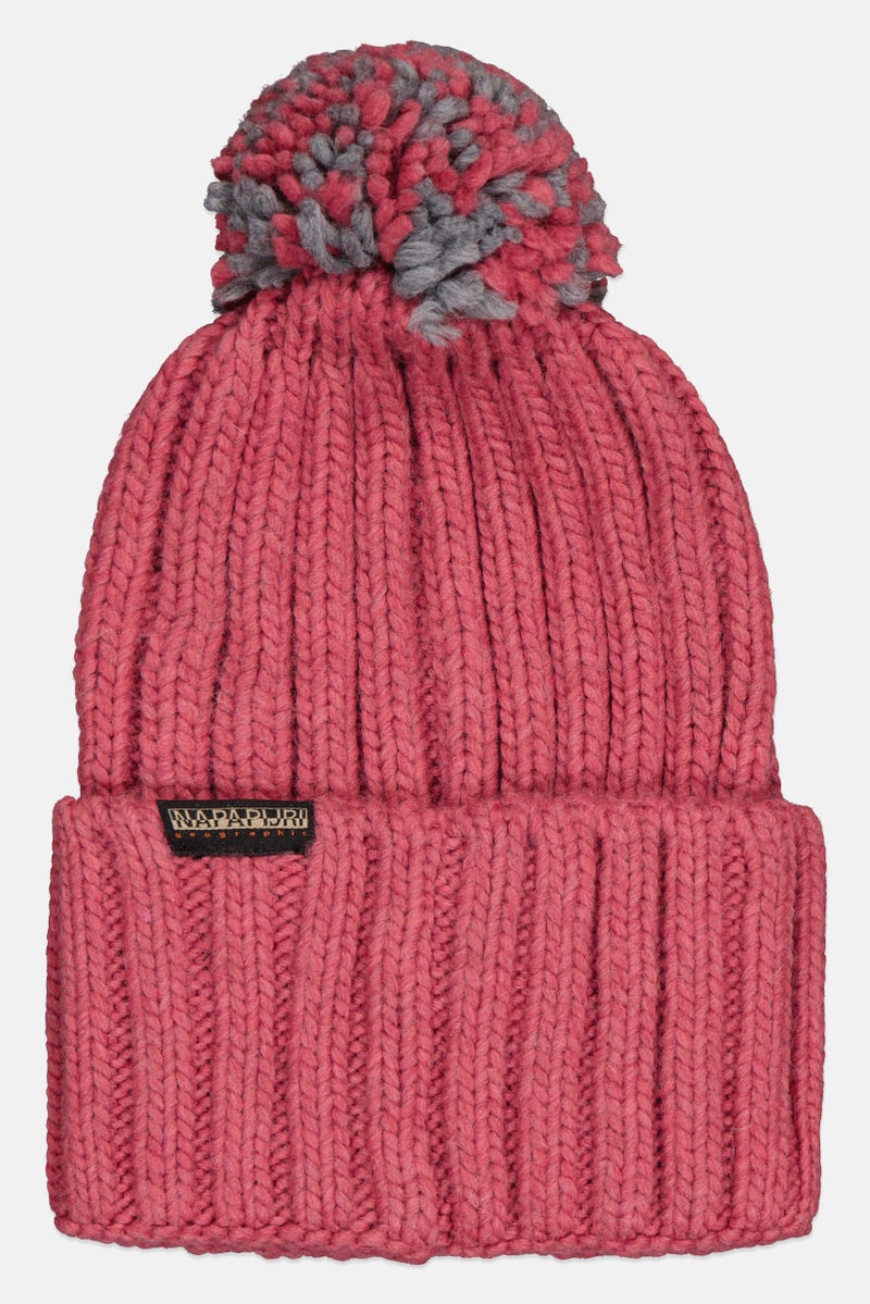 Napapijri Women Knitted Beanie Hat, Pink - Image 2