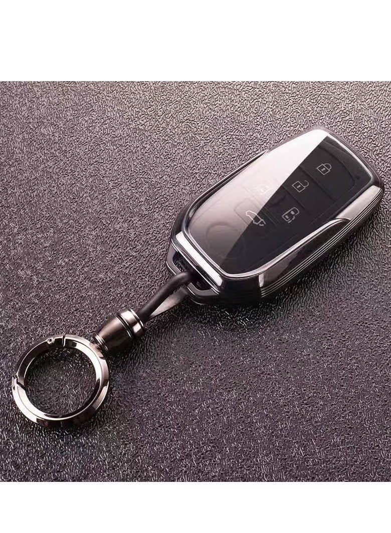 OUYoo Key Fob Cover for Toyota RAV4, Corolla, Tacoma, Highlander,Camry 2024-2026,Sienna, Prius, Crown,Fortuner, Hilux, Innova Crysta, Fortuner Legender, Innova HyCross, Land Cruiser,Fortuner, Hilux, Innova Crysta, Fortuner Legender, Innova HyCross, Land Cruiser Anti-DropFull Fobs Cover Key Case for Toyota 2/3/4/5/6 Buttons Smart Remote Keys,Comes with a key chain. - Image 5