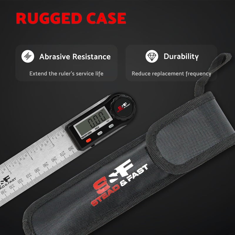 S&F STEAD & FAST Digital Angle Finder Tool for Woodworking 7 inch / 200 mm, Stainless Steel with Case, Digital Protractor Angle Finder for Measurement by S&F STEAD & FAST - Image 5