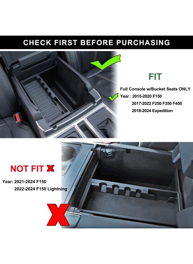 Generic - Pimcar Compatible With Ford 2015 2020 F150 2017 2022 F250 F350 F450 2018 2022 Expedition Center Console Organizer Insert Tray Pallet Storage Accessories Work Great With The Factory Tray One Tray - Image 1