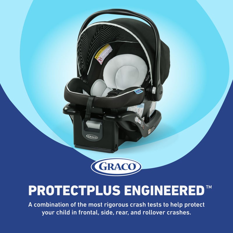 Graco SnugRide Lite LX Infant Car Seat, Lightweight Rear-Facing Seat for Babies 4â€“30 lb, 4-Position Adjustable Base, LATCH Installation & ProtectPlus Engineered, Studio - Image 4
