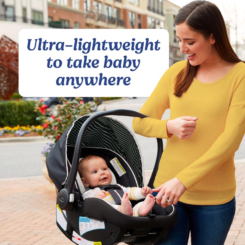 Graco SnugRide Lite LX Infant Car Seat, Lightweight Rear-Facing Seat for Babies 4â€“30 lb, 4-Position Adjustable Base, LATCH Installation & ProtectPlus Engineered, Studio - Image 3