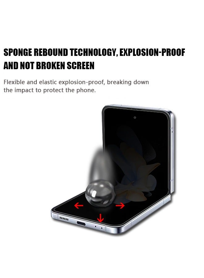 Privacy Screen Protector for Samsung Galaxy Z Flip 4 5G, Anti Scratch Anti Peep Inside Screen Protector, Foldable Bubble Free Soft Anti Spy Screen Protector - Image 3