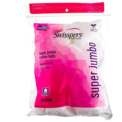 Swisspers Super Jumbo Cotton Balls 70 ea (Pack of 3) - Image 1