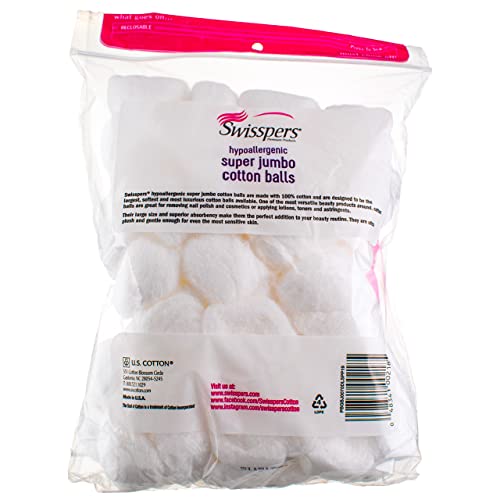 Swisspers Super Jumbo Cotton Balls 70 ea (Pack of 3) - Image 3
