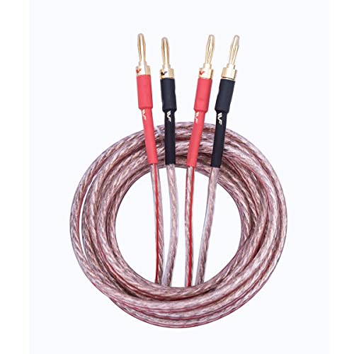 UCINNOVATE 13AWG Speaker Cable with Banana Plugs, 2 Pack 3m/9.8FT HiFi Speaker Cable Wire with Gold-Plated Banana Tip Plugs, Male to Male Audio Wire for Audiophile Speakers, AV Receiver (2X 9.8FT) - Image 2