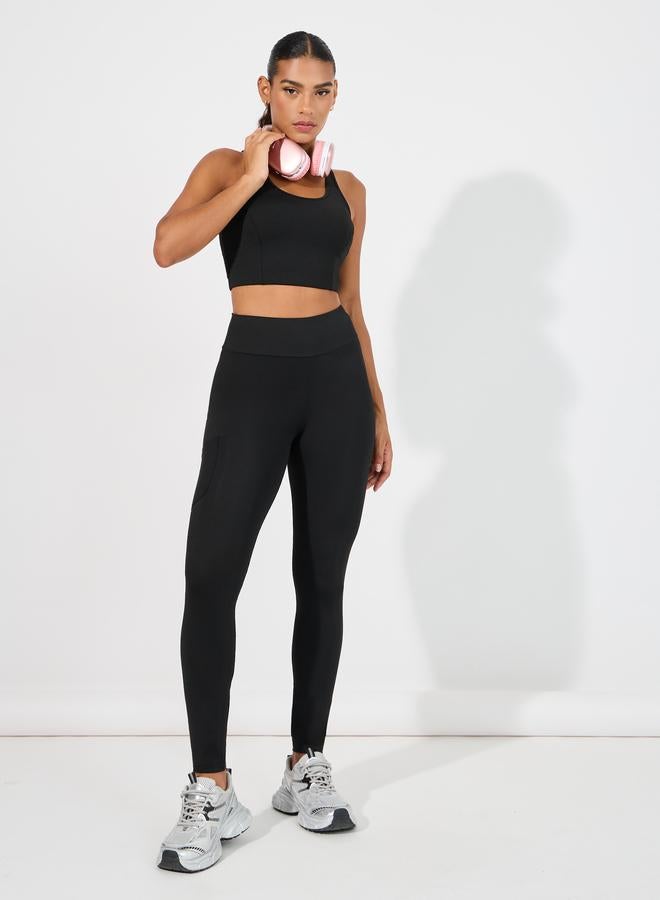 ستايلي اكتيف ليقنز بخصر عريض مع جيب جانبي - Image 3