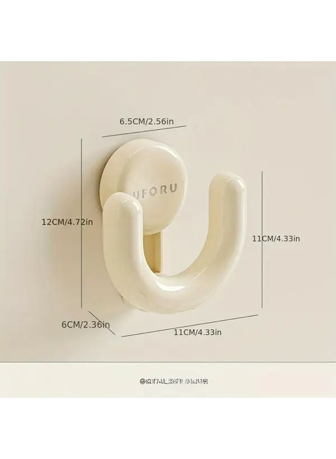 قطعتان رف أحذية بماصة بيضاء، فراغ قوي يتحمل 11-02 رطل، بدون حفر، لباب الحمام - Image 4