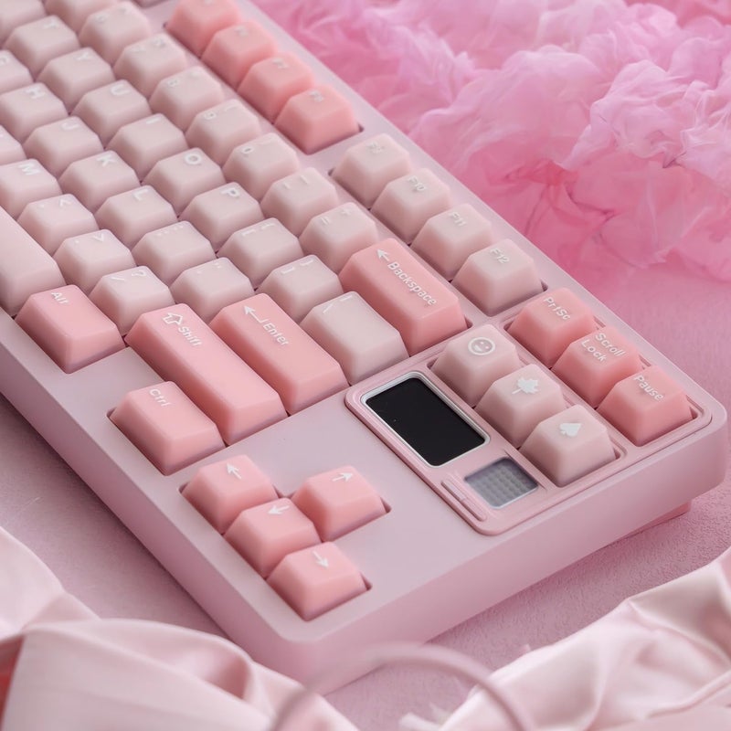 Sumgsn 164 Keys PBT Doubleshot Keycaps Cherry Profile Sakura Pink Translucent Keycaps Set Fit for 61/64/87/104/108 Cherry Mx Switches Mechanical Keyboard - Image 4