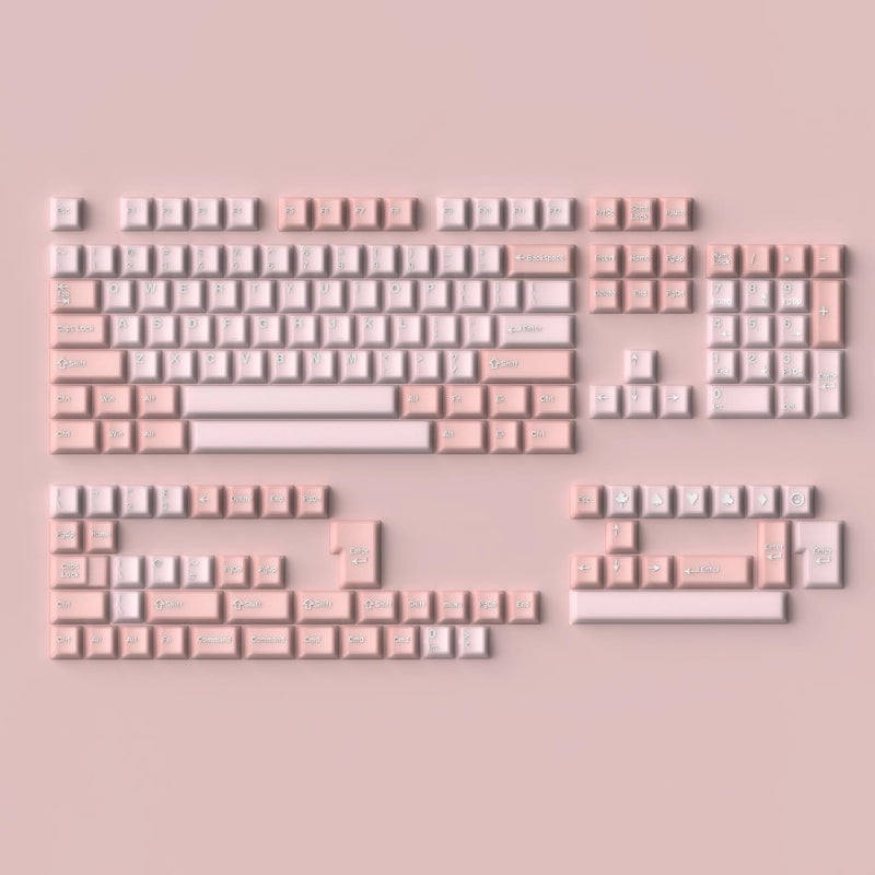 Sumgsn 164 Keys PBT Doubleshot Keycaps Cherry Profile Sakura Pink Translucent Keycaps Set Fit for 61/64/87/104/108 Cherry Mx Switches Mechanical Keyboard - Image 5