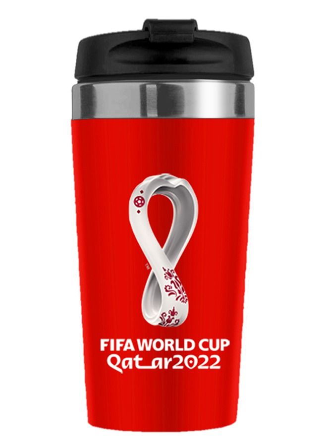 FIFA World Cup 2022 Printed Travel Mug with Lid Stainless Steel Portugal - Image 2