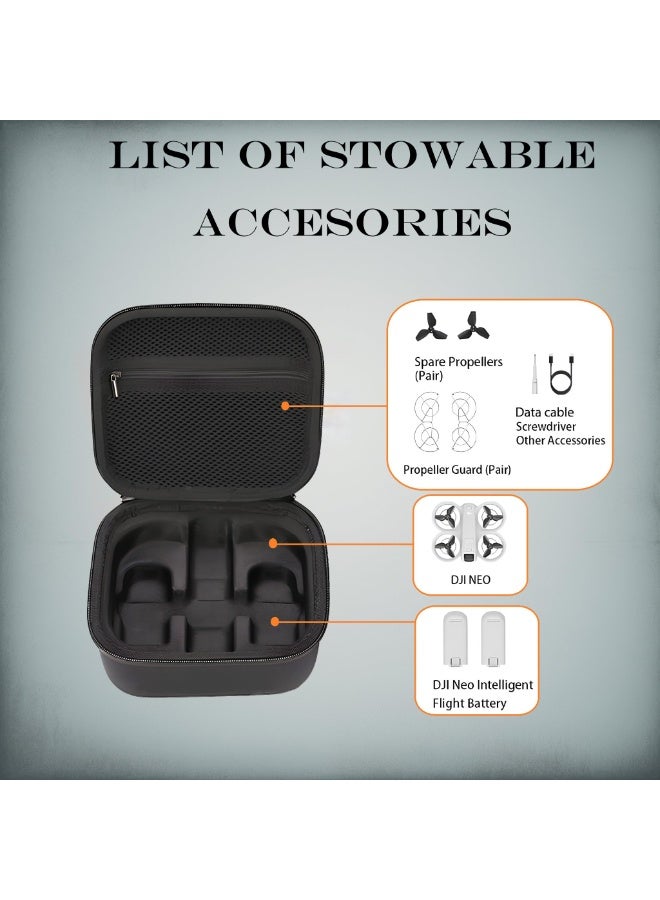 SYOSI Neo Case, DJI NEO Carrying Case, Portable Shoulder Bag For DJI Neo Drone And Batteries Accessories, Lightweight Splash-Proof Storage Bag With Adjustable Strap For Travel, Outdoor, Home Use (Black)  - Image 4