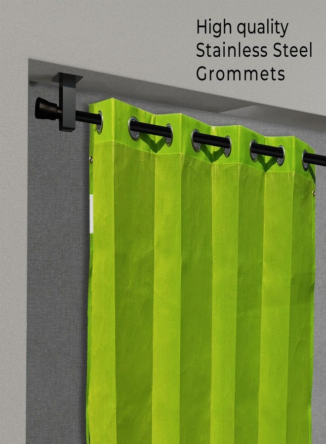HIPPO HDPE Coated Waterproof Outdoor Balcony Curtain 260 GSM Rain, Sun & Dust Protection Light Filtering Outside Curtains for Home, Garden, Veranda, Hotel(2IN1 Lime-Grass | 4.50FTX8.00FT | 2 PC) - Image 4