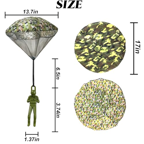 ROYHOO 6PCS Army Camo Parachute Toys Hand Throwing Kids Outdoor Games Toys Army Men Action Figures Tangle Free Throwing Toy Parachute Outside Gifts for Kids Ages 316 - Image 5